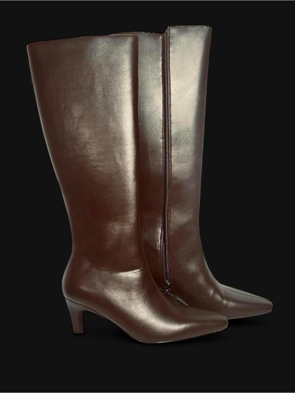 NWOB | French Connection Becky Kitten in Chocolate Brown Heel Boots Size 8